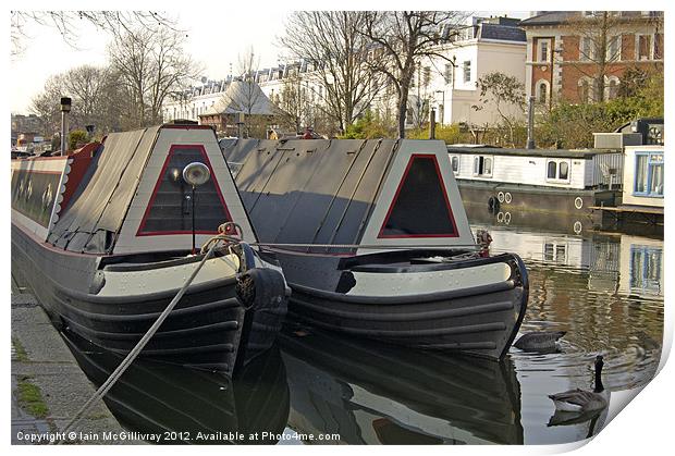 Canal Boats Print by Iain McGillivray