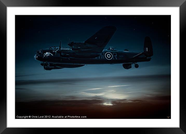 Night Flight Framed Mounted Print by Chris Lord