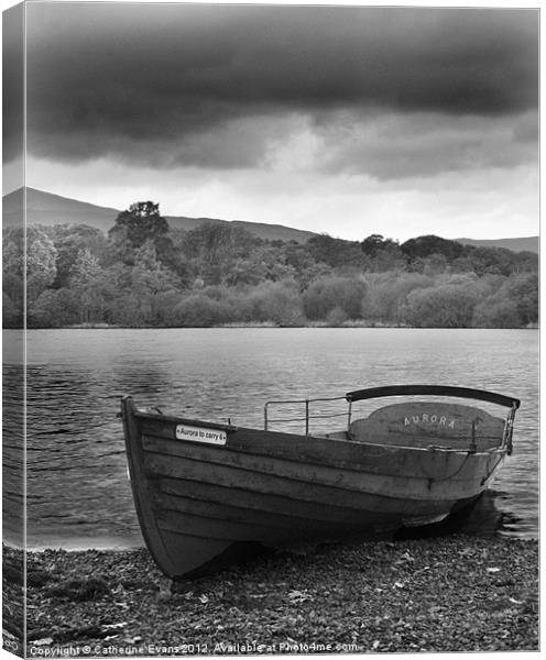 Derwentwater Row Boat Canvas Print by Catherine Fowler
