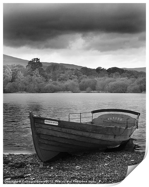 Derwentwater Row Boat Print by Catherine Fowler