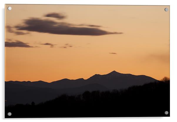 Mountain sunset Acrylic by Ian Middleton