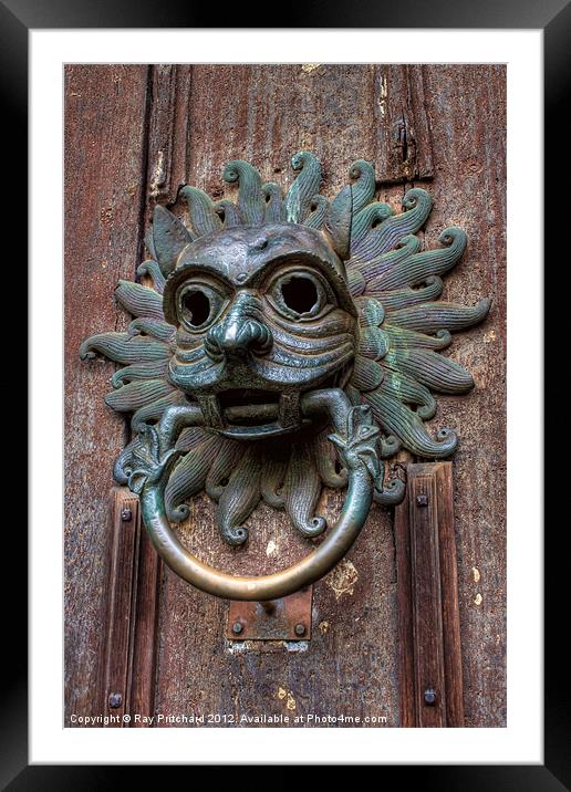 Sanctuary Knocker Framed Mounted Print by Ray Pritchard