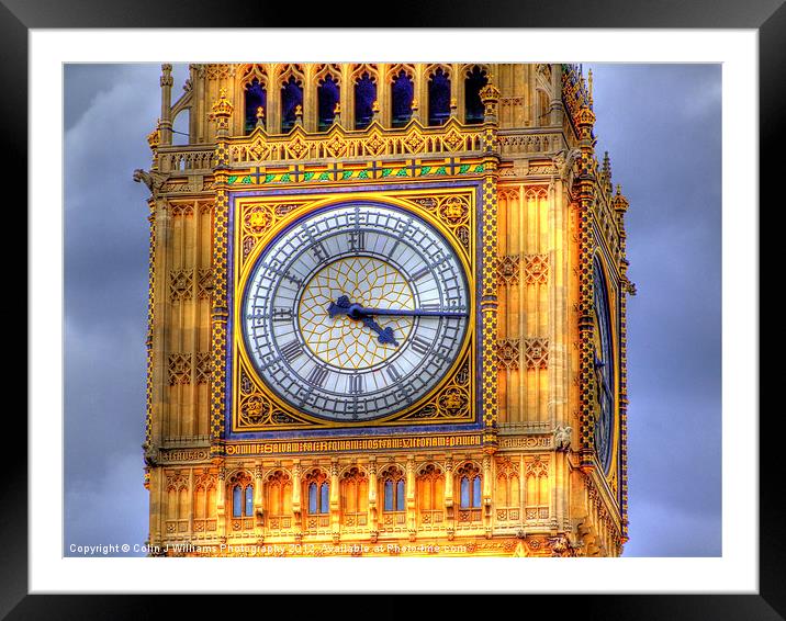 The Face Of Big Ben Framed Mounted Print by Colin Williams Photography