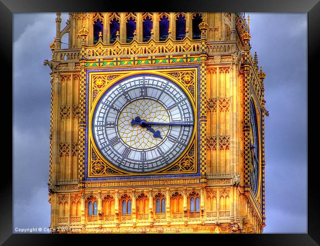 The Face Of Big Ben Framed Print by Colin Williams Photography