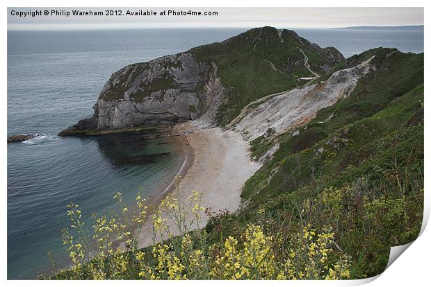 View from the clifftop Print by Phil Wareham