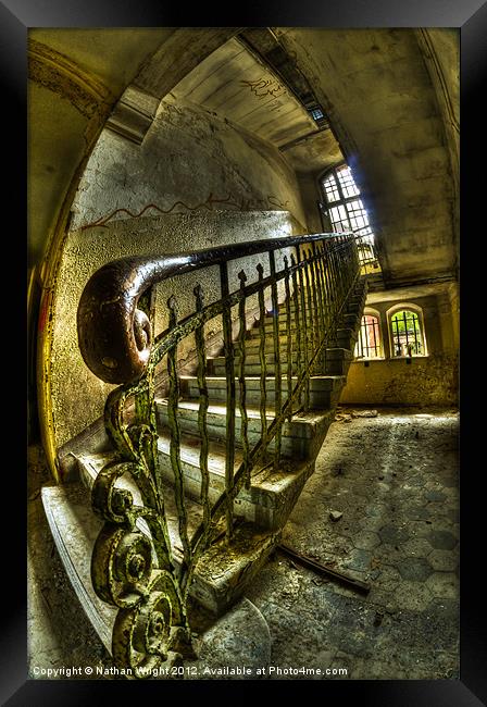 Hand rail Framed Print by Nathan Wright