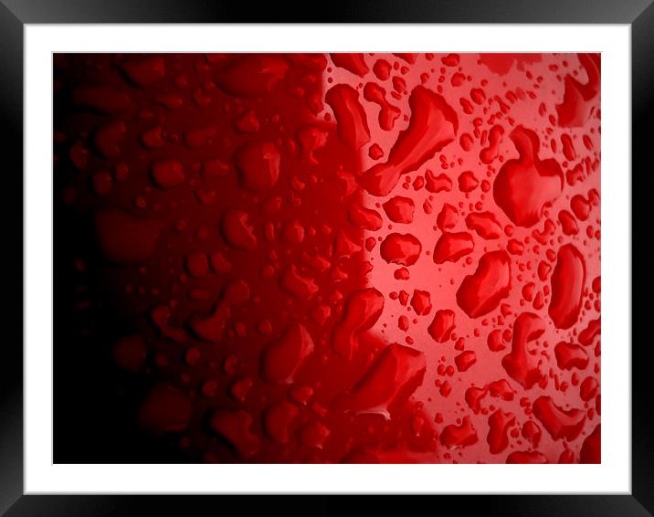 water on red Framed Mounted Print by Heather Newton