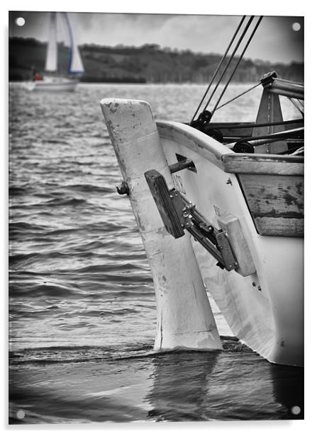 Boats Rudder Acrylic by Ian Cocklin