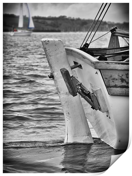 Boats Rudder Print by Ian Cocklin