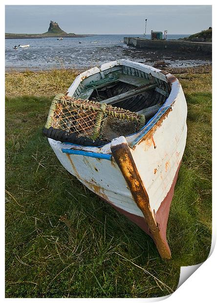 Lindisfarne boat Print by Stephen Wakefield