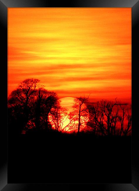 Burning Devon Sunset Framed Print by Mike Gorton