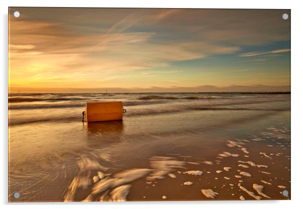 ROLLING IN THE WAVES ( sunset) Acrylic by raymond mcbride