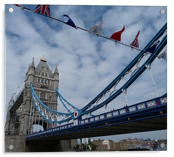Tower Bridge Jubilee Weekend Acrylic by Lynn hanlon