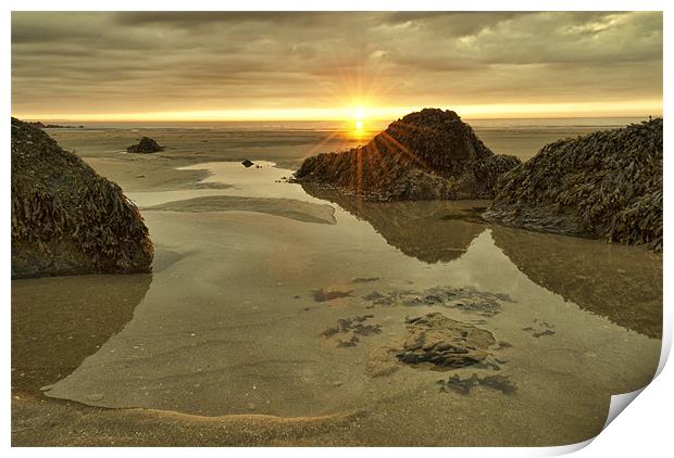 Putsborough Sands Sunset Print by Dave Wilkinson North Devon Ph