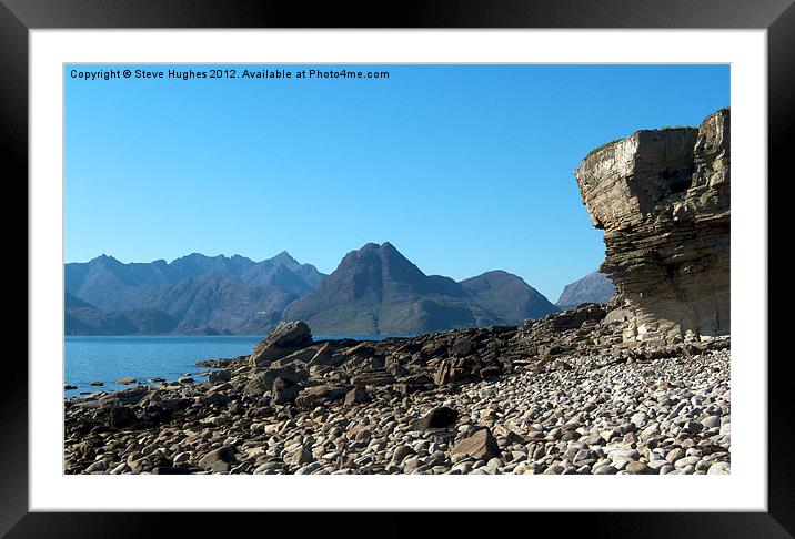 Cuillin Hills from Elgol Beach Framed Mounted Print by Steve Hughes