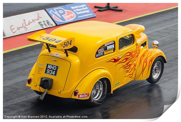 Ford Popular drag racing car Print by Oxon Images
