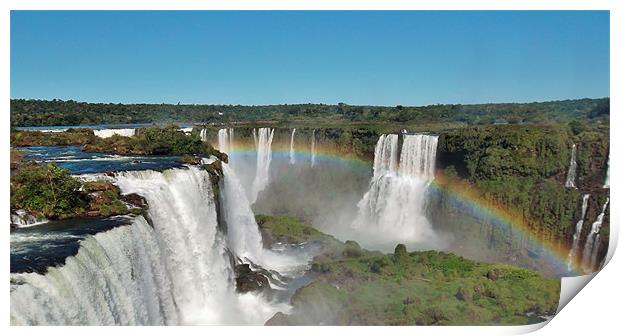 Rainbow over Iguazu Falls. Print by wendy pearson