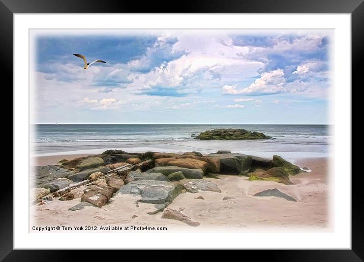 AT THE BEACH Framed Mounted Print by Tom York