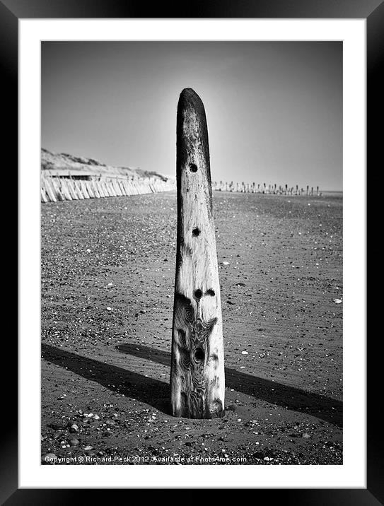 Beach Totem Framed Mounted Print by Richard Peck