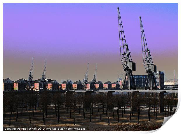 Towards Millenium Dome from Docklands Print by Andy White
