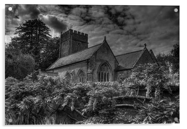 All Saints Church Black and White Acrylic by Dean Messenger