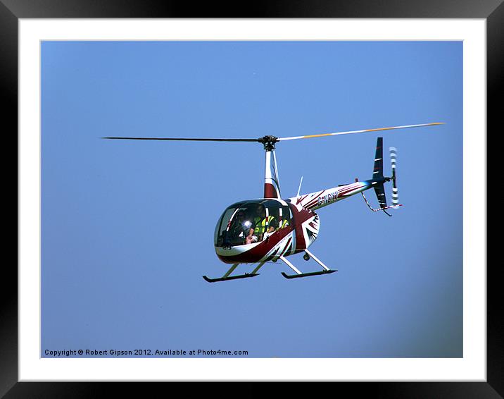 Robinson R44 Raven Helicoptor Framed Mounted Print by Robert Gipson