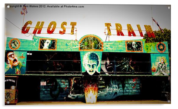 Funfair Ghost Train Looking Spooky Acrylic by Terri Waters