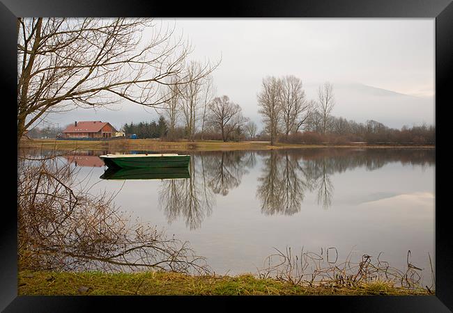 Cerknica lake in the morning Framed Print by Ian Middleton