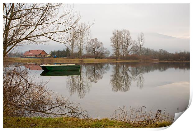 Cerknica lake in the morning Print by Ian Middleton