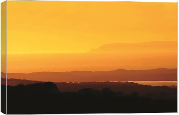 Yellow Devon Sunset Canvas Print by Mike Gorton