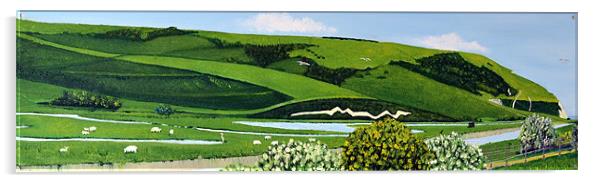 Glorious Cuckmere Valley Acrylic by Roger Stevens