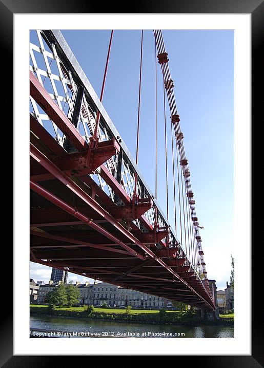 South Portland Street Suspension Bridge Framed Mounted Print by Iain McGillivray