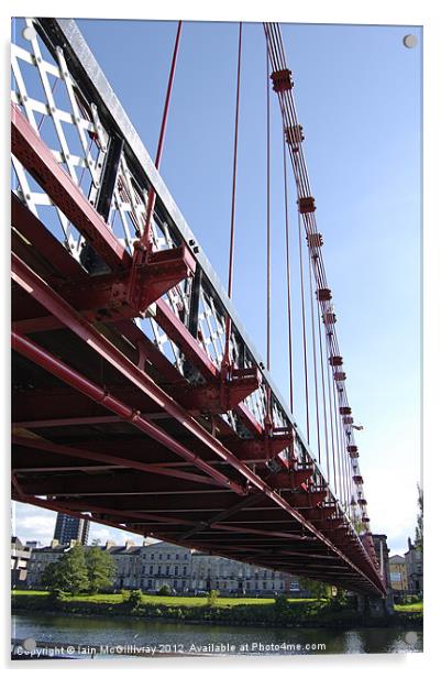 South Portland Street Suspension Bridge Acrylic by Iain McGillivray
