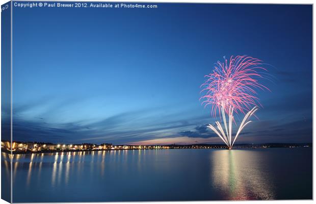 Weymouth Firework Display Canvas Print by Paul Brewer