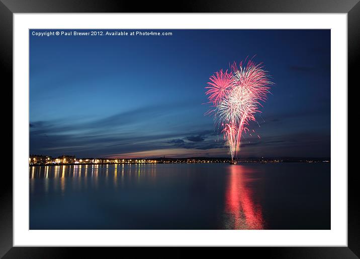 Weymouth Firework Display Framed Mounted Print by Paul Brewer