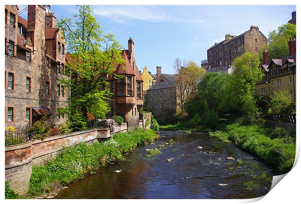 Dean Village and the Water of Leith, Edinburgh Print by Lee Osborne