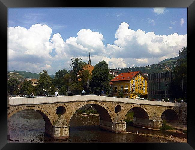 Latin Bridge, Sarajevo Framed Print by Stephen Maxwell