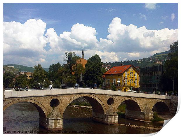 Latin Bridge, Sarajevo Print by Stephen Maxwell