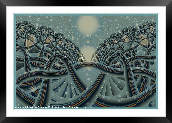 Celtic Winter Forest Framed Mounted Print by Sandra Pledger