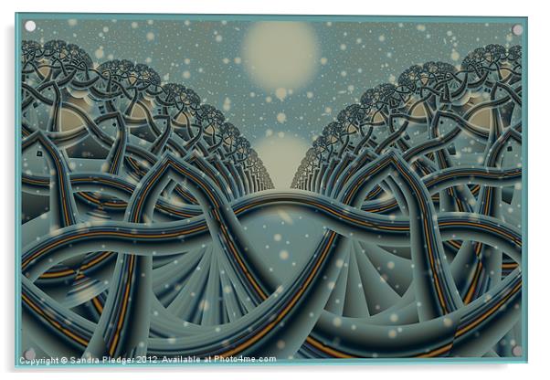 Celtic Winter Forest Acrylic by Sandra Pledger
