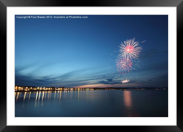 Weymouth Firework Display Framed Mounted Print by Paul Brewer