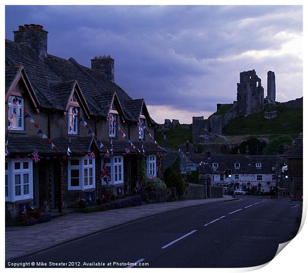 Jubilee at Corfe Castle Print by Mike Streeter