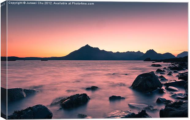 Sunset at Elgol Canvas Print by Junwei Chu