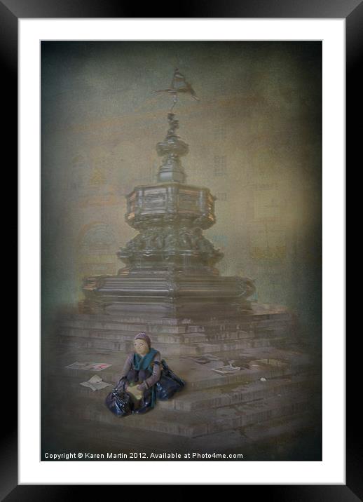 Piccadilly Girl Framed Mounted Print by Karen Martin