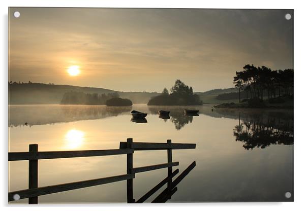 Knapps Loch Sunrise Acrylic by Maria Gaellman