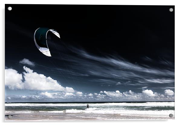 Kite Surfer Acrylic by Paul Appleby