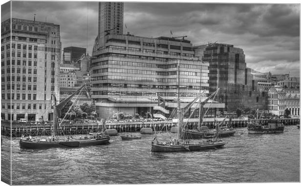 Thames Barges Tower Bridge 2012 Canvas Print by David French