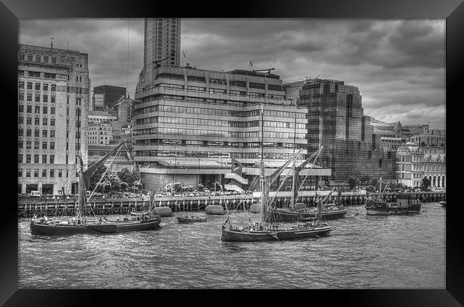 Thames Barges Tower Bridge 2012 Framed Print by David French