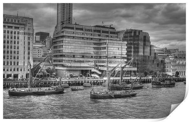 Thames Barges Tower Bridge 2012 Print by David French