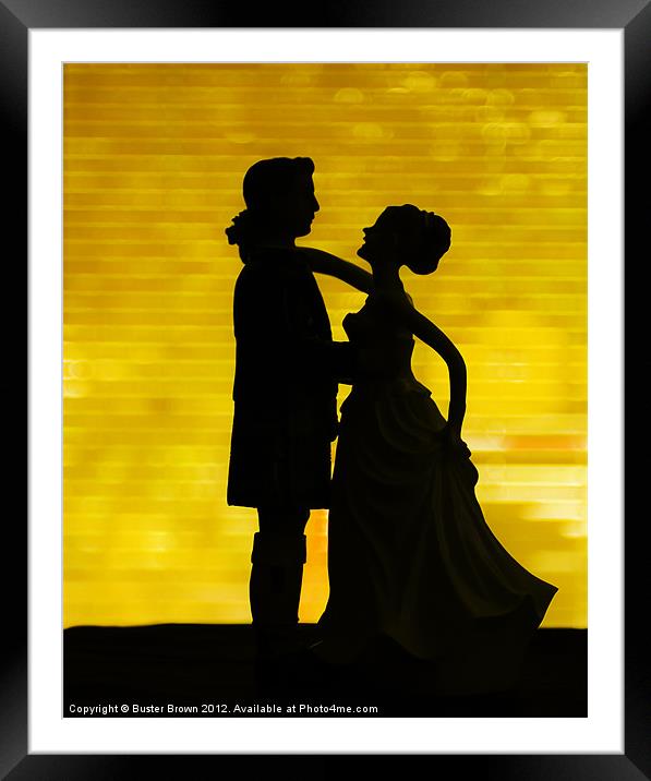 Wedding Couple Silhouette Framed Mounted Print by Buster Brown